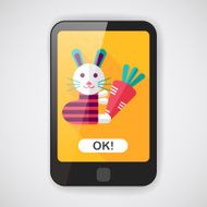 Rabbit with carrot flat icon long shadow eps 10 N2
