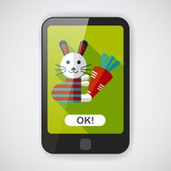 Rabbit with carrot flat icon long shadow eps 10 N4