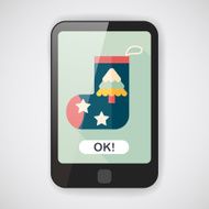 Christmas stocking flat icon with long shadow eps10 N72