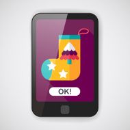 Christmas stocking flat icon with long shadow eps10 N73