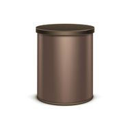 Brown tin box packaging container for tea or coffee isolated N2