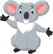 Happy cartoon koala waving hand N2
