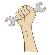 Hand Holding a Wrench Vector Illustration