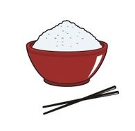 rice in bowl simple illustration