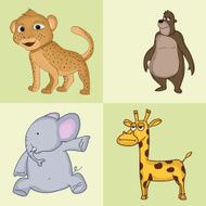Set of wild animal characters N2