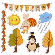 Vector set of cartoon drawings