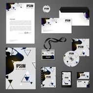 Corporate identity template with Paint Splash and Triangles