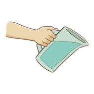 Hand holding Water Pitcher