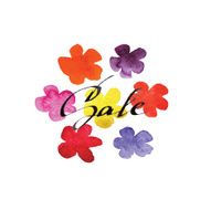 watercolor flowers vector illustration and lettering sale