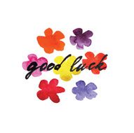 watercolor flowers vector illustration and lettering good luck