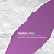 Ragged torn paper on purple background vector illustration