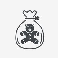 Little teddy bear icon in package