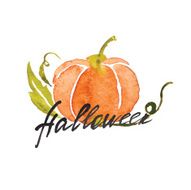 watercolor vector illustration Halloween pumpkin