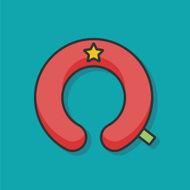 travel pillow color line icon