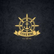 Vintage logotype for seafood restaurant fish bar coffee house