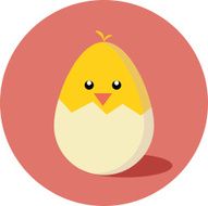 Chick hatched flat icon
