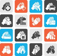 Silhouette Insurance and risk icons - vector icon set