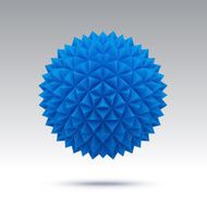 Abstract blue vector sphere with triangular faces