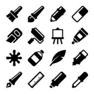Art Icons Set Vector