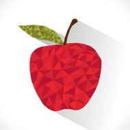 Stylish abstract apple with leaf N2