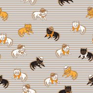 colorful cats seamless pattern pets vector illustration for kids design N4