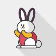 Rabbit flat icon with long shadow eps 10 N5