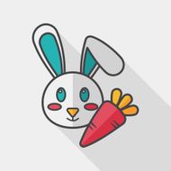 Pet rabbit flat icon with long shadow eps10 N5
