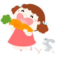 cute girl love to eat vegetable vector illustration N2