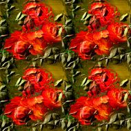 Seamless metal rusty pattern with stylized roses N2