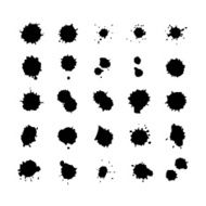 Collection of watercolor brushes blots and spray N4