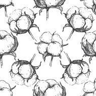 Vector seamless natural cotton engraving pattern N2