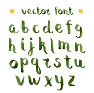 Handmade ink green alphabet