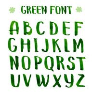 Handmade ink green alphabet N2