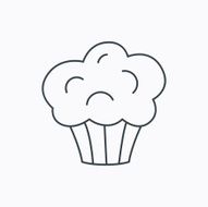 Muffin icon Cupcake dessert sign N10