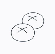 Bread rolls or buns icon Natural food sign N7