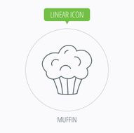 Muffin icon Cupcake dessert sign N11