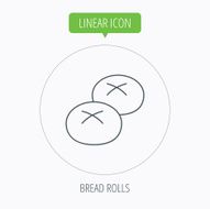 Bread rolls or buns icon Natural food sign N8