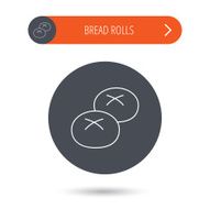 Bread rolls or buns icon Natural food sign N10
