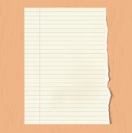 Vector paper sheet on wooden background