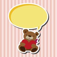 Valentine&#039;s day present bear flat icon elements background eps10 N2