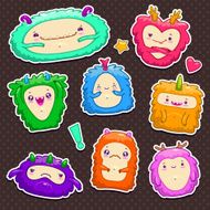 Little cute funny monsters set
