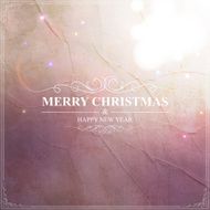 Christmas Greeting Card Merry lettering on vintage purple paper