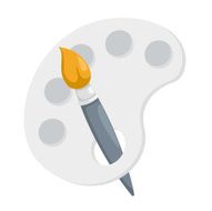 Paint brush with palette