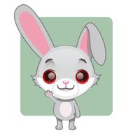 Cute rabbit mascot waving