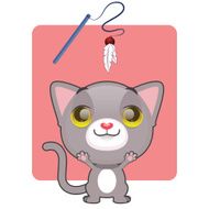 Cute gray kitten eager to play