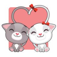 Cute kitties in love