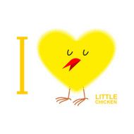 I love chicks Yellow Symbol of heart from chicken