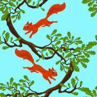 Jumping squirrels seamless pattern N2