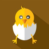 Modern Flat Design Chick Icon