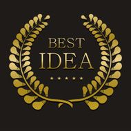 vector gold laurel wreath with sample text